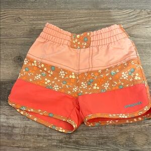 Patagonia Orange and Pink Floral BoardShorts